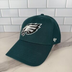 Philadelphia Eagles Hat Cap Strap Back Mens One‎ Size Green NFL 47 Hitch NWOT